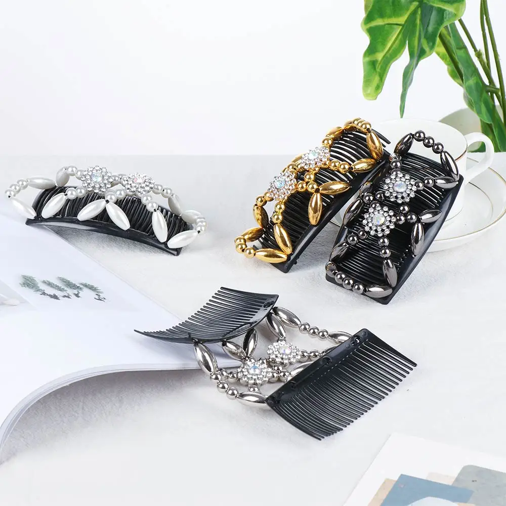 Женская Волшебная Расческа С Двойной Расческой Эластичная Заколка Для Волос