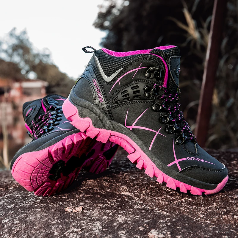 R.xjian New Style Couple Outdoor High Top Mountaineering Locomotive Breathable Leisure Anti Slip  Wear Resistant Low Shoes