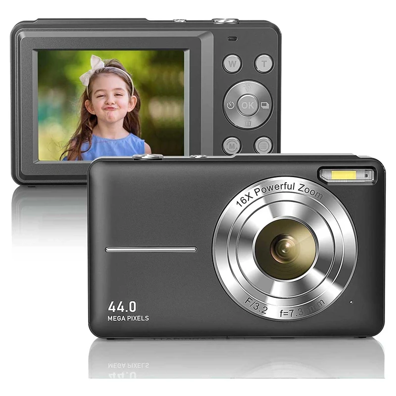 1 Set 1080P Full HD Digital 16X Digital Zoom Plastic With USB Charging Cable 44MP Compact Camera
