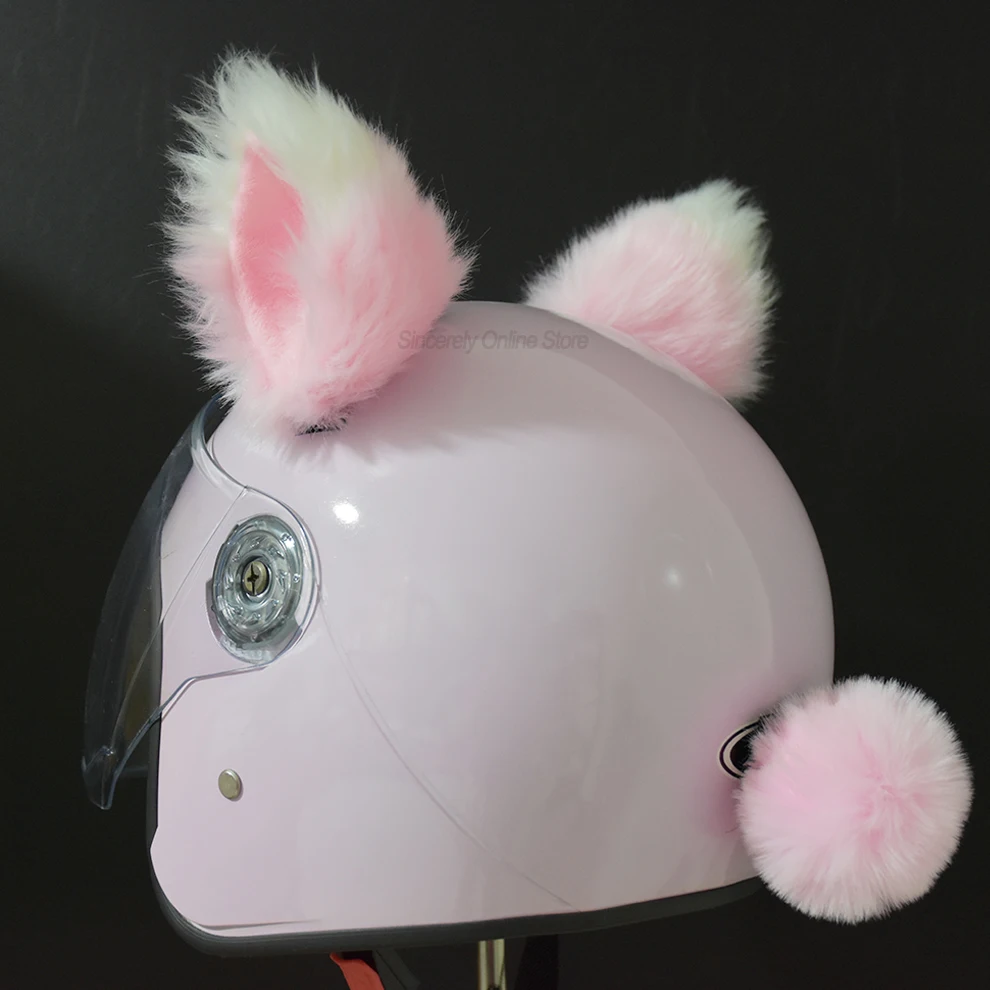 

2 шт./пара, милый мотоциклетный шлем, плюшевые кошачьи уши, деко, шлем для мотокросса, декор, наклейка, аксессуары, стиль косплея