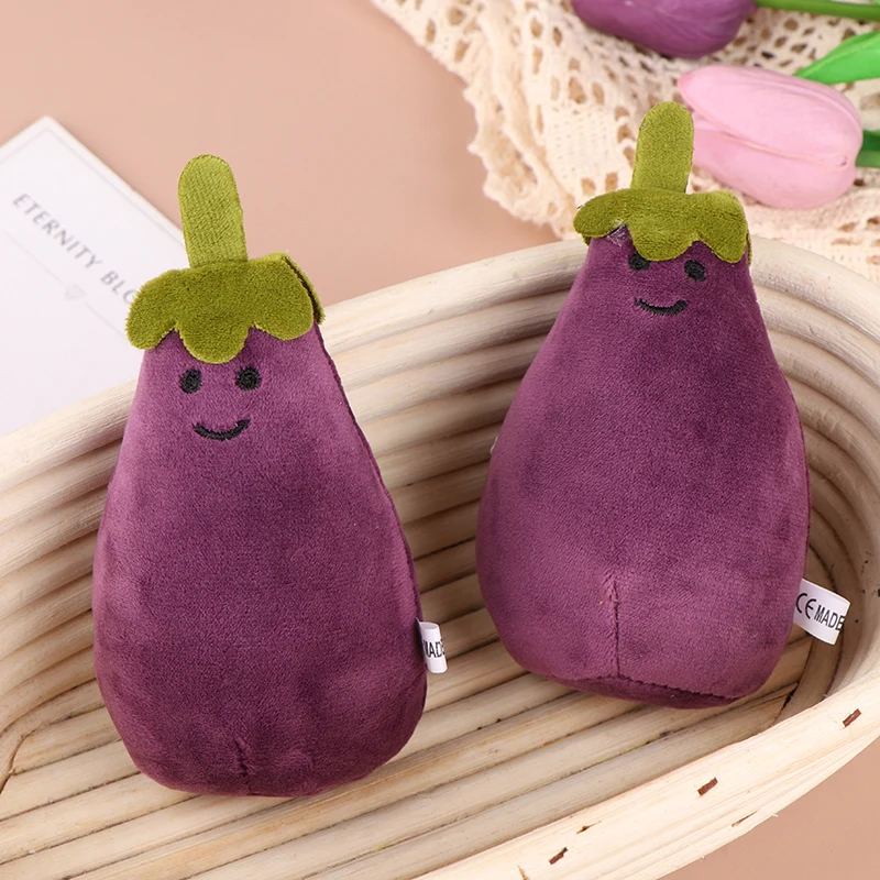 Милый плюшевый игрушечный брелок с баклажанами мультяшный овощной мягкий кукла