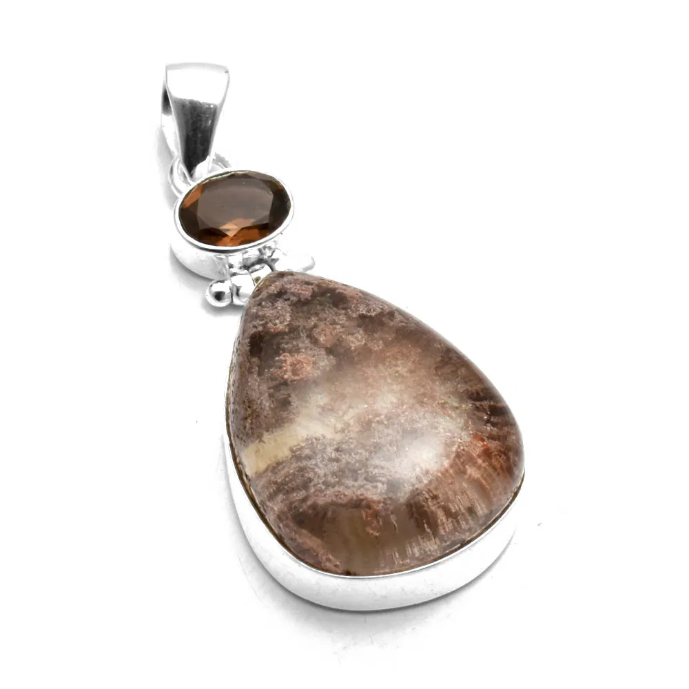 

Genuine LODOLITE Pendant 925 Sterling Silver, Women Hand Made Fine Jewelry Gift 45 mm, AP8093