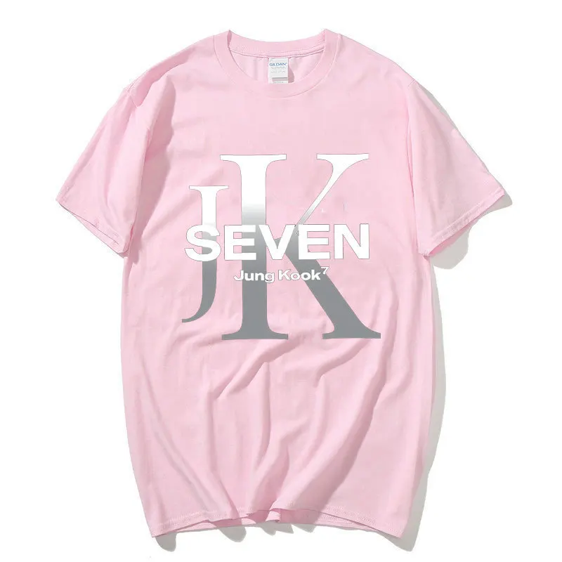 

Y2k Tops Summer Women's T-Shirt KPOP Jung-Kook SEVEN ARMY Letter Print Cotton Round Neck Tee Top Harajuku Fashion Couple T-Shirt