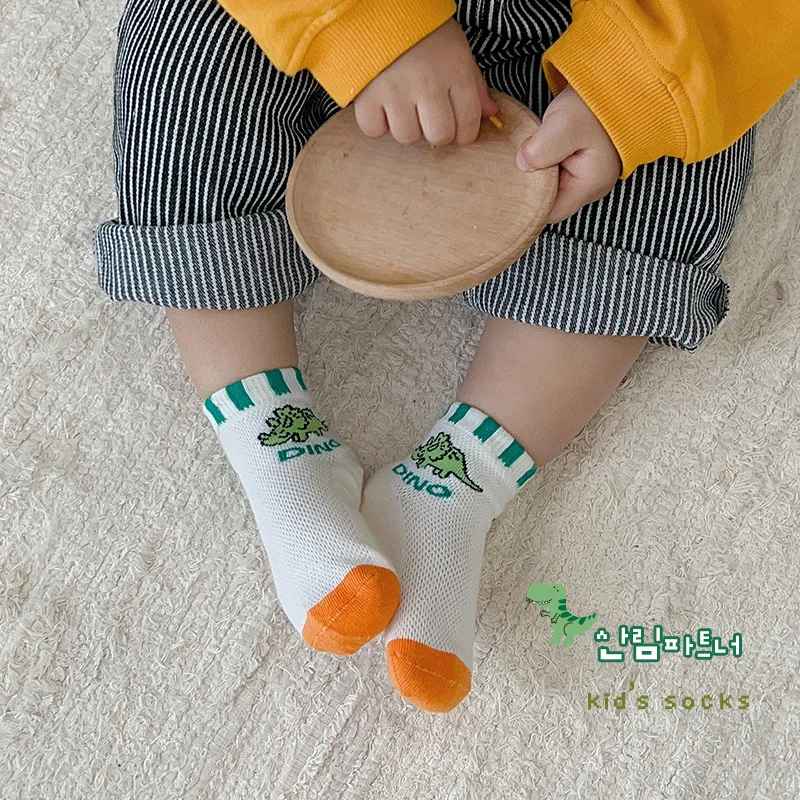 Children's Socks 2023 Spring and Summer Thin Dinosaur Socks Breathable Boy's Socks Toddler Socks  Boys Socks  Cute Socks