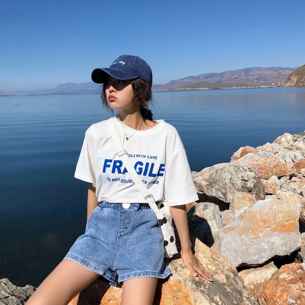 Женские джинсовые шорты с высокой эластичной талией черные синие белые розовые