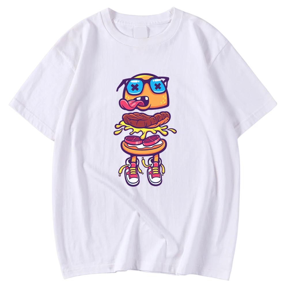 

Regular Sleeve Man T-Shirt Spring Summer Tee Shirt Delicious Hamburger Man Printing Clothing Short Sleeve Brand T-Shirts Male