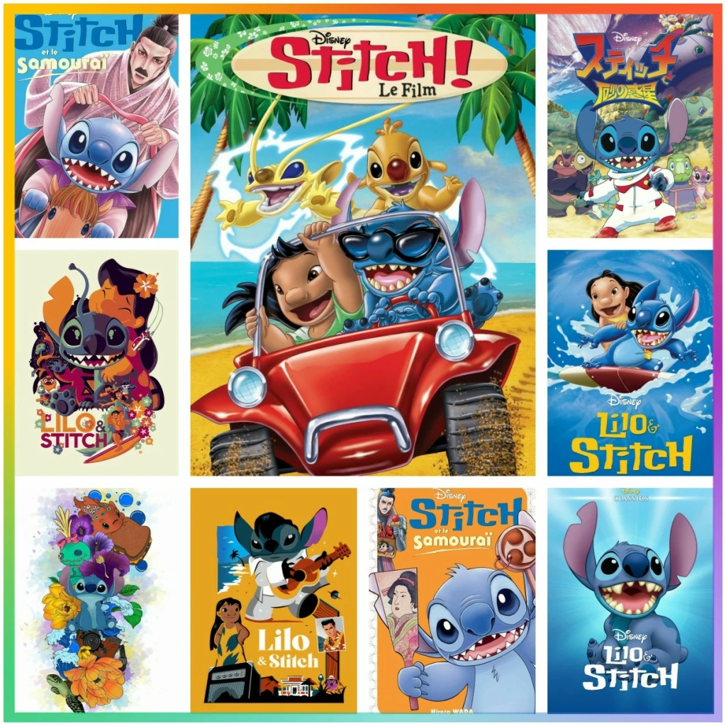 Disney Lilo Мультфильм Алмазная Живопись Комплект Полная Круглая Дрель 5D DIY Вышивка