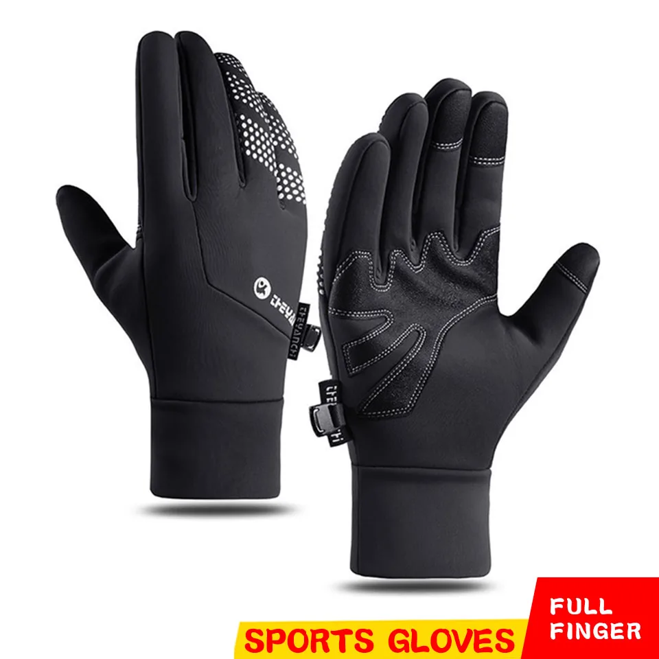 

Зимние велосипедные перчатки для женщин и мужчин, ветрозащитные теплые водонепроницаемые Нескользящие Светоотражающие спортивные велосипедные перчатки для работы с сенсорным экраном