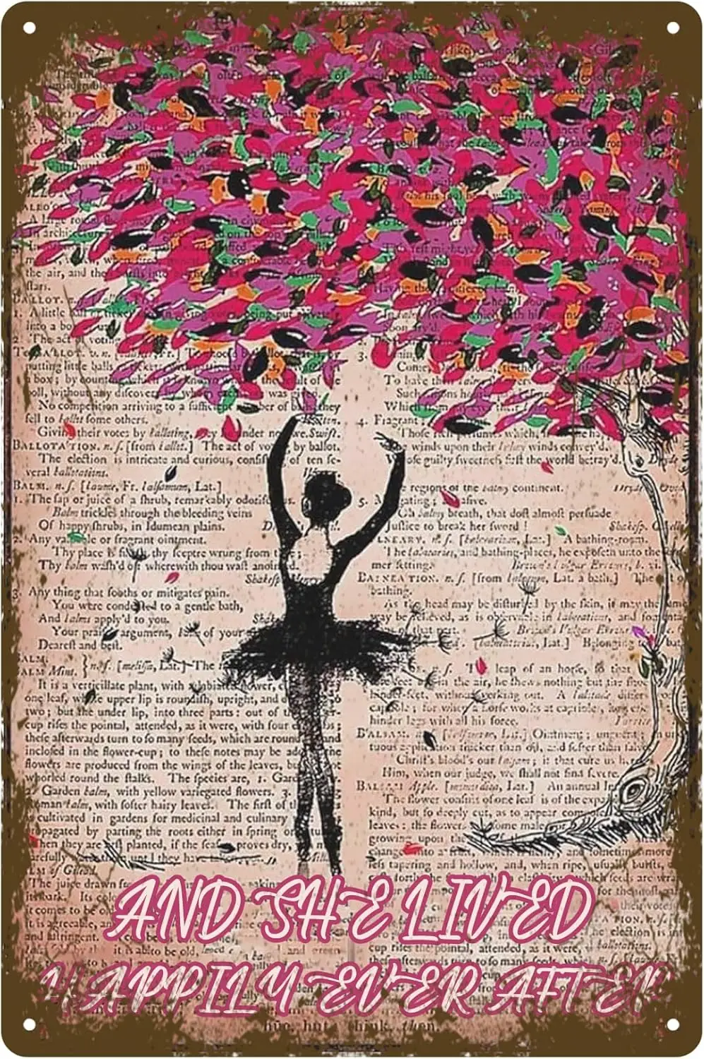 Metl Tn Sgn Bllet Dncer nd She Led Hpply Eer fter ntge Plque для Mn Ce Br Pub Club Home Wll Decor Gfts 12x16 nches