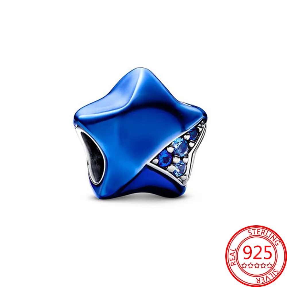 

Lucky Star Series 925 Silver Blue Healing Star String Charm Beads Fit Bracelet & Necklace Women Fashion Jewelry Set