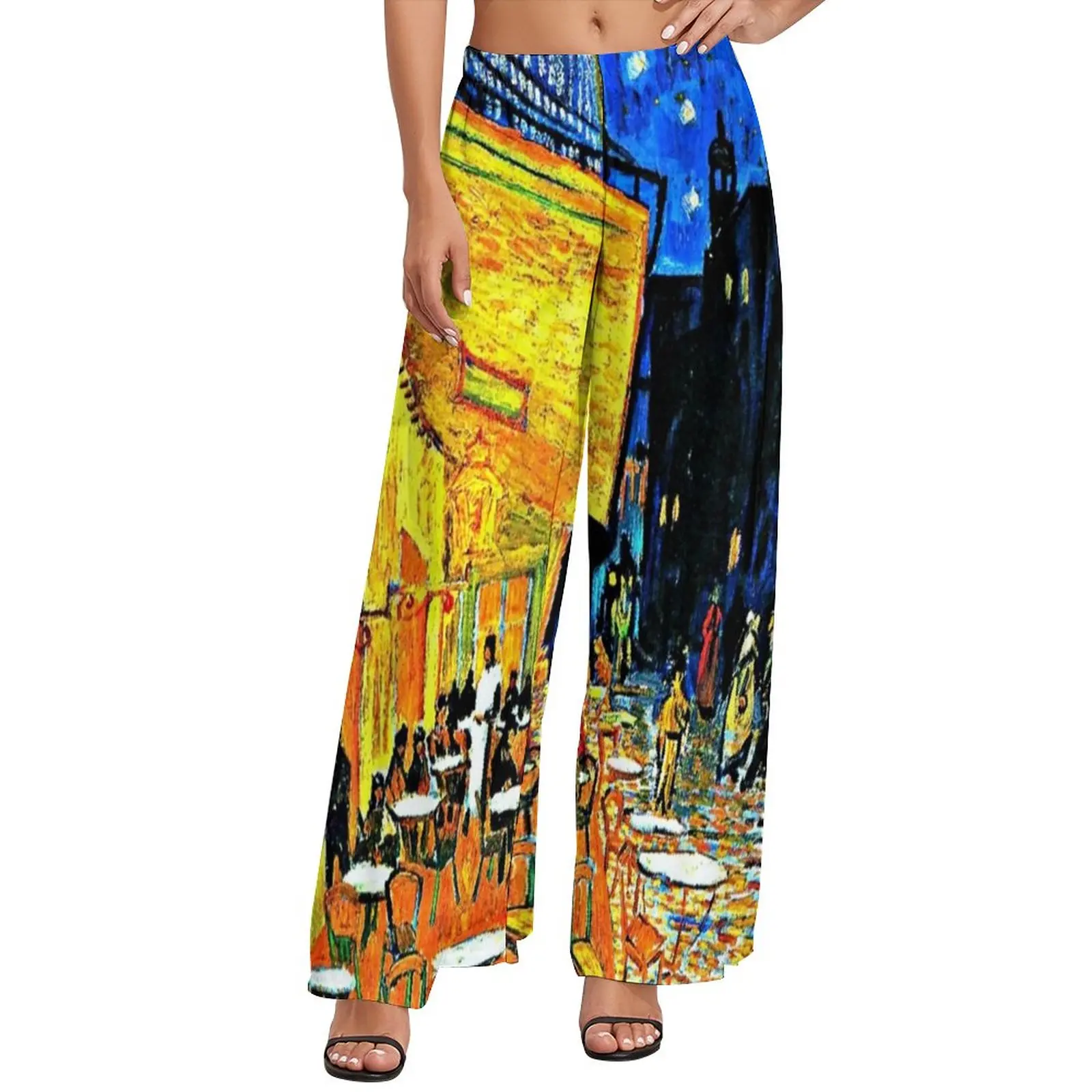 

Van Gogh Classic Straight Pants Cafe Terrace Place Du Forum Kawaii Wide Pants Female Oversized Aesthetic Printed Trousers