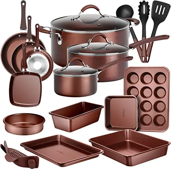 

20pcs Aluminum Non-Stick Kitchenware Pots & Pans Basic Kitchen Cookware