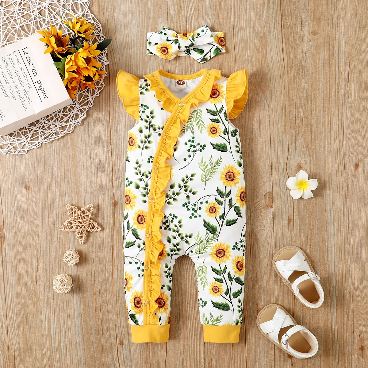 

Bodysuit For Newborns Baby Girl Clothes Infant Floral Sleeveless Romper Toddler Ruffle Leopard Jumpsuit Children Casual Outfits