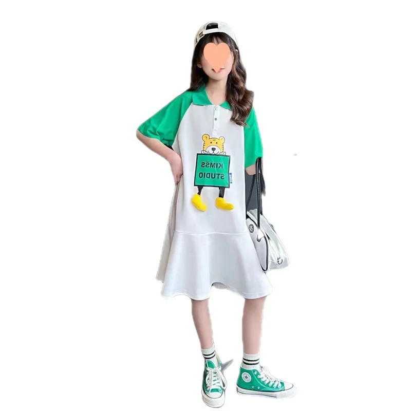 

Girls' dresses summer 3-12 years old fashion summer short sleeve dress