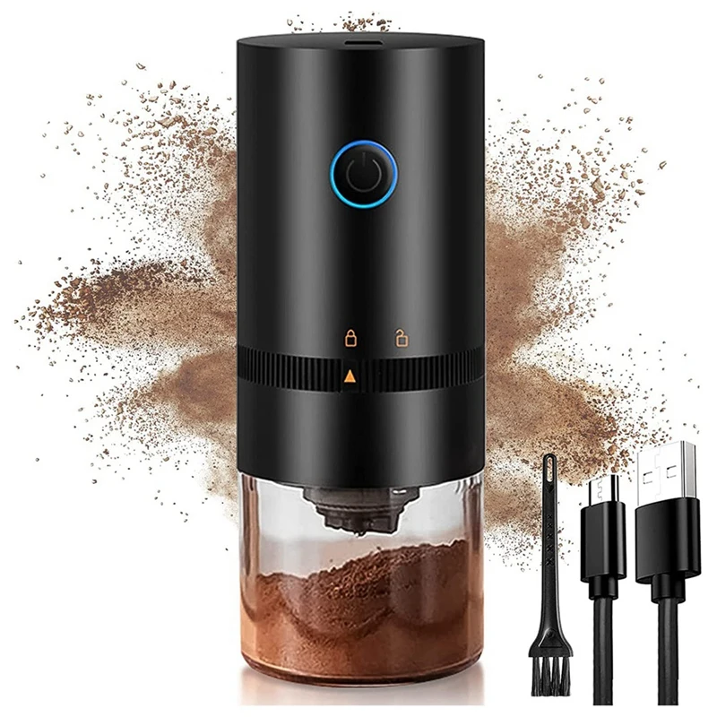 

Portable Coffee Grinder Electric, Adjustable Burr Mill Coffee Grinder With Multi Grind Settings For Coffee Beans