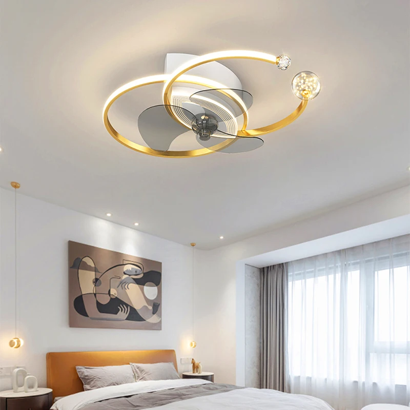 Современные потолочные вентиляторы с подсветильник кой и бесшумным охлаждающим