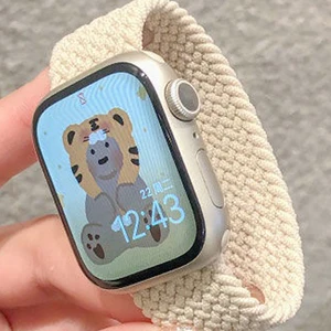 Imported Strap For Apple Watch Band 44mm 40mm 45mm 41mm 42mm 38mm 49mm Elastic braided solo loop Bracelet iWa