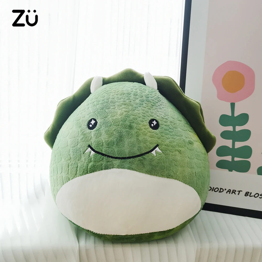 

23cm 9inches Cute Squish Dino Plushies Stuffed Animal Round Dinosaur Soft Dolls Gift for Boy Girl Triceratops Peluches