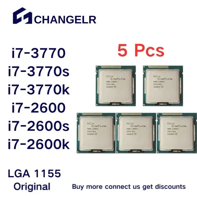 5pcs i7-3770 i7-3770s i7-3770k i7-2600 i7-2600s i7-2600k 4Core 8Threads i7 3770k 3770 2600k 2600 2600s LGA1155