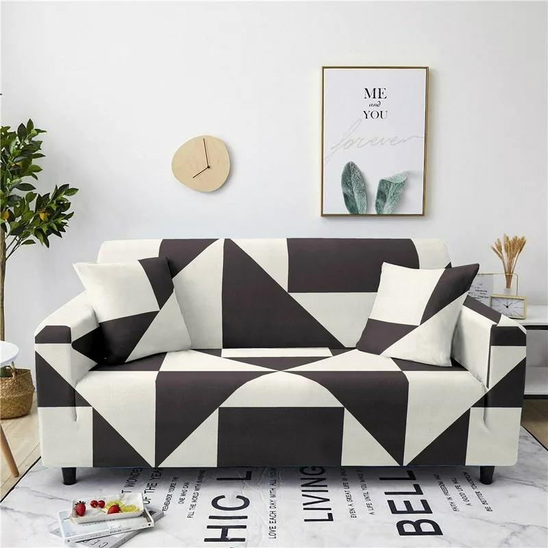 

Geometric Stretch Sofa Cover Patchwork Print All Inclusive Couch Cushion Slipcover 1/2/3/4 Seat Sectional Sofa Housses De Canapé