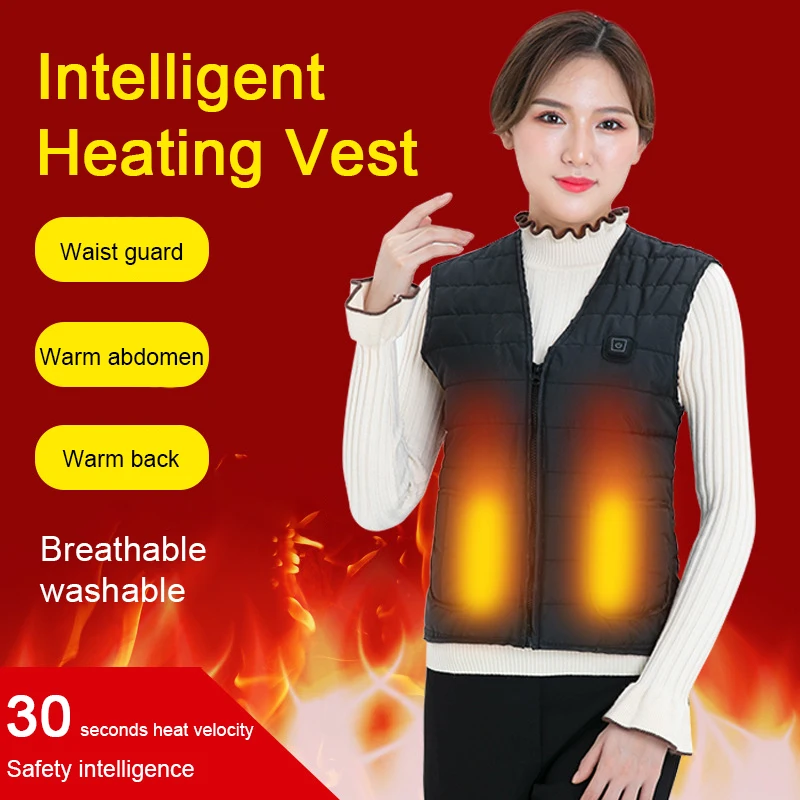 

Winter Electric Heated Vests 5 Areas Heating Jacket Men Women Usb Heated Jacket Waistcoat For Outdoor Fishing Hiking Camping