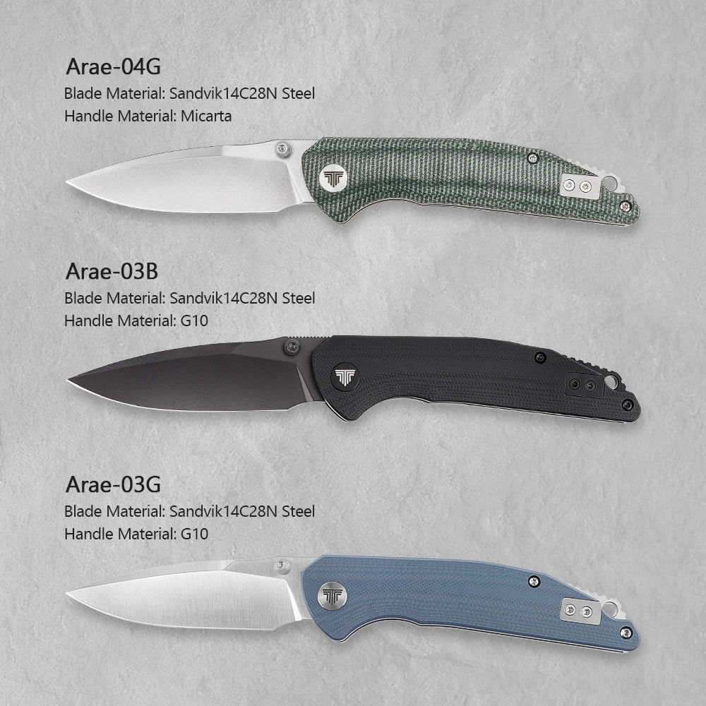 Карманный складной нож TRIVISA Arae с клипсой14C28N, лезвие Micarta G10, ручка для кемпинга, охоты, резки, выживания, уличные инструменты EDC (art.: 3920d31a2ea33) - 3920d31a2ea33