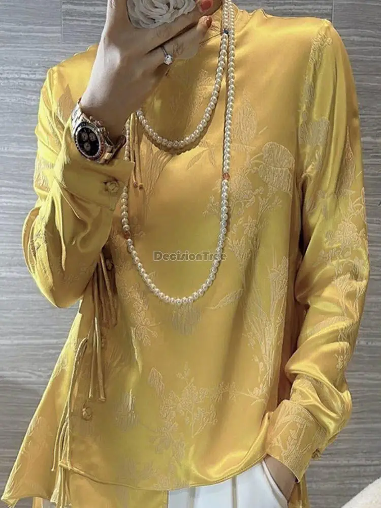 2024 Традиционная рубашка ханьфу в китайском стиле Женская жаккардовая плетеная