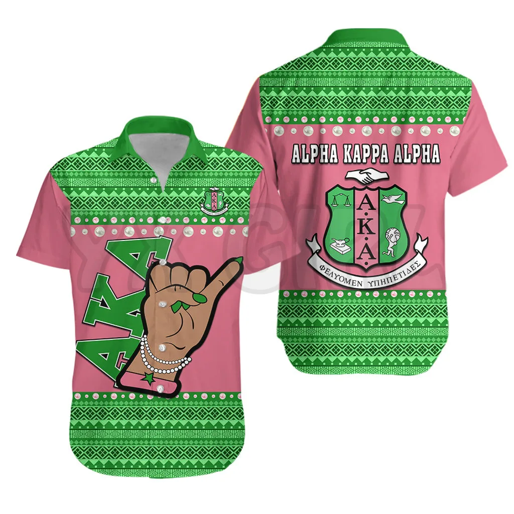 

Alpha Kappa Hawaiian Shirt African Pattern 3D All Over Printed Hawaiian Shirt Men's For Women's Harajuku Casual Shirt Unisex