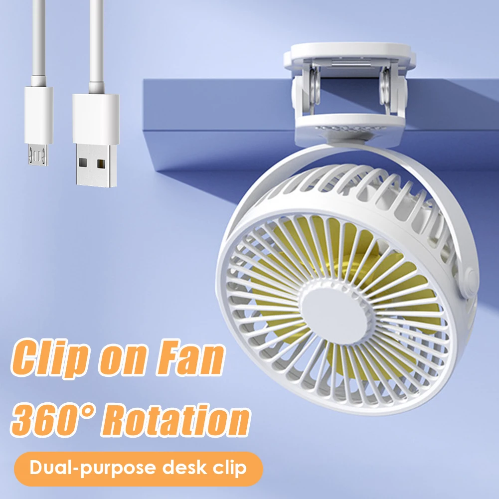

USB Mini Clip-On Fan for Stroller Quiet Portable Office Travel Summer Cooler Air Conditioner Desktop Cooling Ventilador