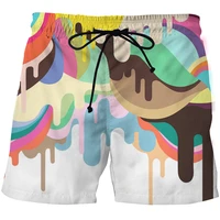 oil splash irregular painting new mens summer shorts 3d printed pattern shorts beach pants summer mens swimming pants