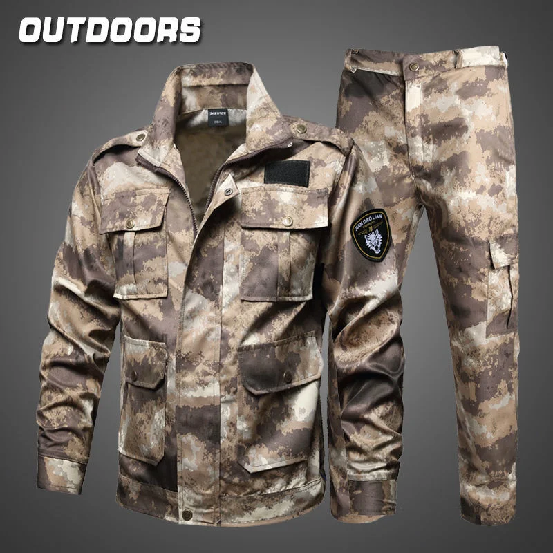 

outdoor resistant Male wear camouflage suit to dirty tooling combat uniform labor insurance overalls site