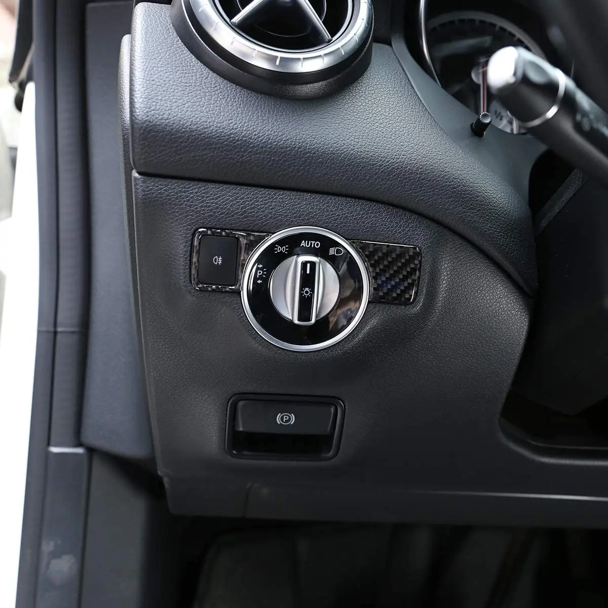 

Soft Carbon Fiber Headlight Adjustment Switch Button Cover Trim for Mercedes Benz W176 W246 W204 W212 X204 CLS CLA GLA GLE SLK