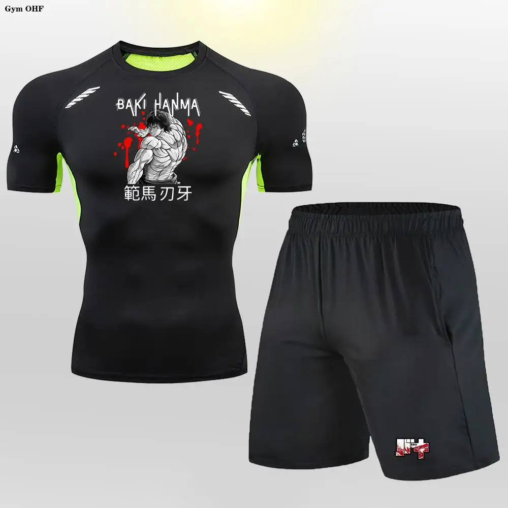 Мужская спортивная одежда в стиле аниме Baki Hanma Training Gym для бега и фитнеса