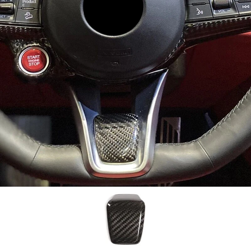 

Carbon Fiber Steering Wheel Decoration Patch Stickers For 2020-2021 Alfa Romeo Giulia Stelvio Car Accessories Interior Modified