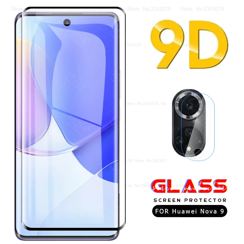 

Защитное стекло 9D для huawei nova 9 nova9, Защита экрана для объектива камеры huwei huawey huawe nova 9 noua9, пленка из закаленного стекла