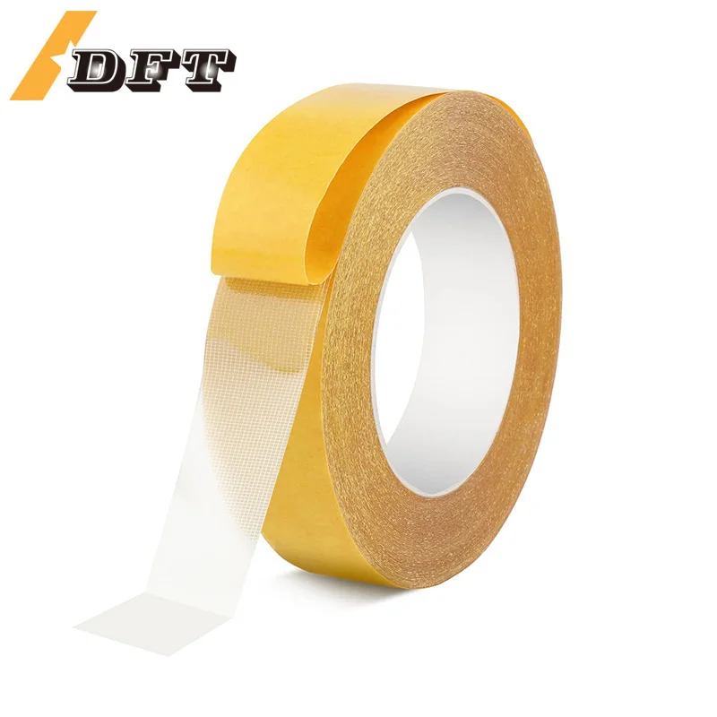 1Roll 13M Double Sided Tape High Viscosity Grid Fiber Transparent Double Sided Tape Sticky Adhesive Fiber Mesh Tape