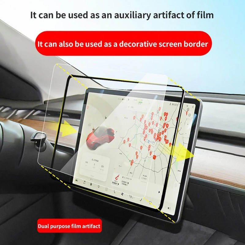 

For Tesla Model 3 Y Accessories Interior Decoration Protective Trim Cover Car Central Control Navigation Screen Protector Frame