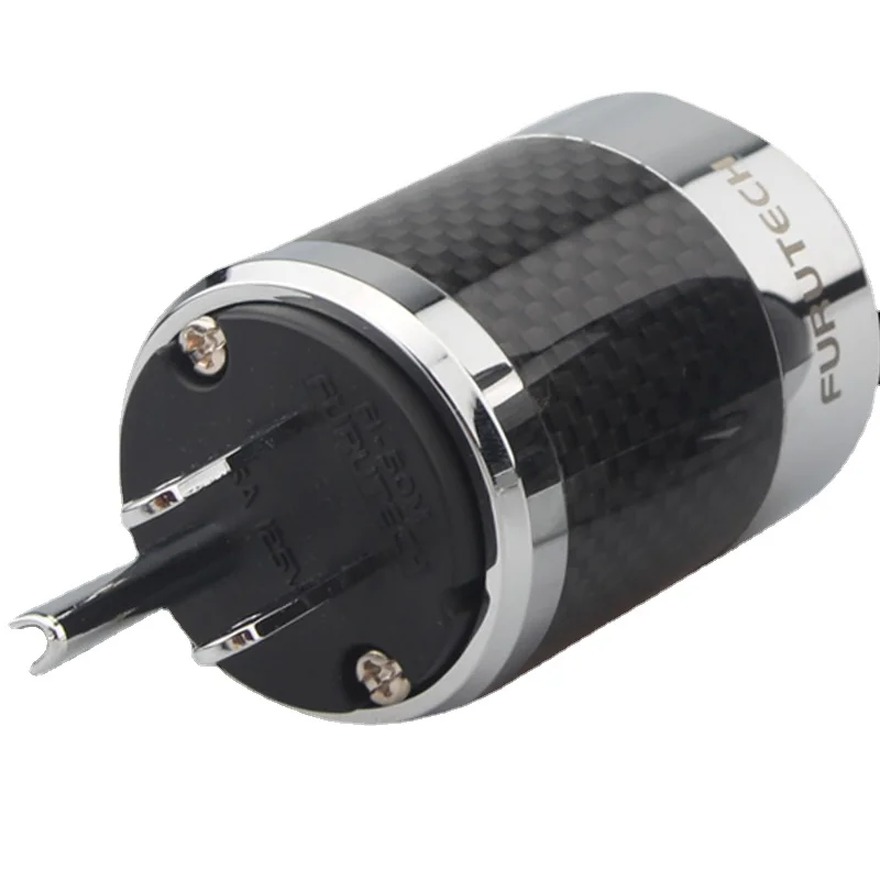 Углеродное волокно с родиевым покрытием вилка питания США/ЕС Hi-Fi аудио