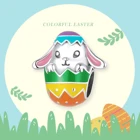 Подвеска из серебра 925 пробы с изображением животных, кролика и пасхального яйца