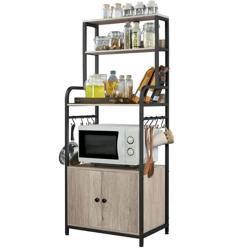 

Kitchen Baker's Rack Utility Storage Shelf Unit Stand, Gray kitchen storage & organiz...
