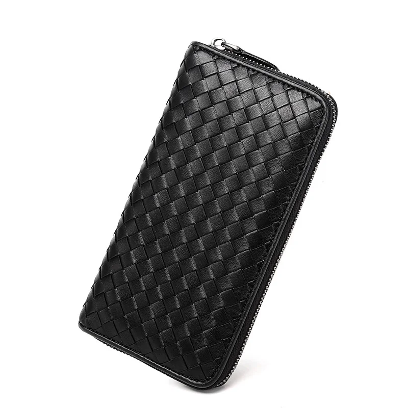 

Роскошный качественный оригинальный брендовый Новый 2023 стильный женский вместительный тканый кошелек из овечьей кожи с отделением для кар...