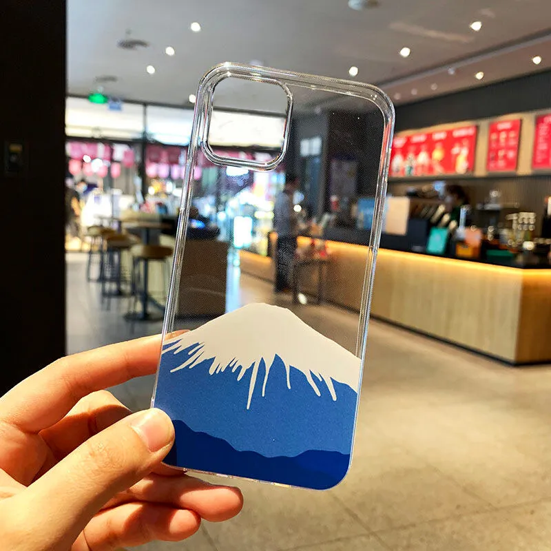 

Nohon Clear Phone Case For iPhone 13 12 11 Pro Max Mini X XS XR 7 8 Plus 6S snow mountain Fashion soft back cover