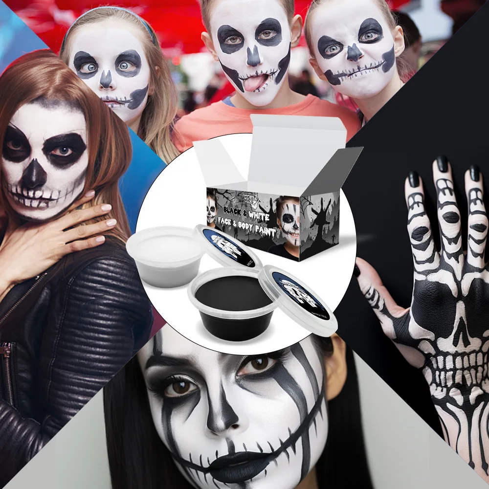 Пигменты для рисования тела на Хэллоуин черно-белые пигменты макияжа Pinta Caritas