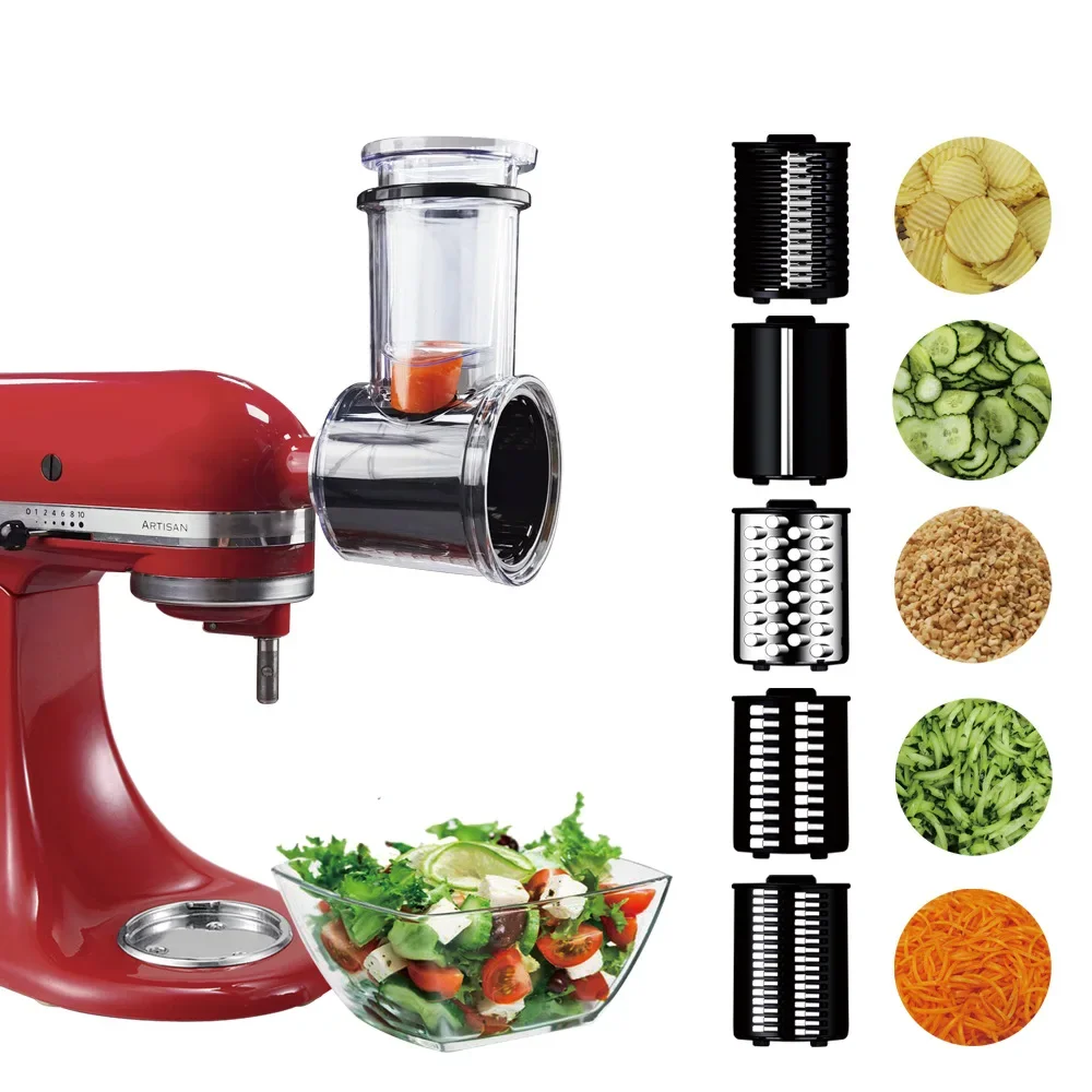 Фото Новые аксессуары для кухонной машины KitchenAid Chef Machine: насадка для нарезки овощей большого диаметра, насадка для приготовления прессованной лапши Chubao Kaishanyi и насадка для измельчения мяса. №1