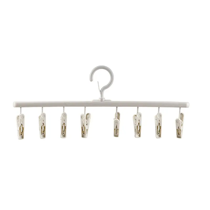 

8Clips Clothes Drying Hanger Windproof Hat Underwear Sock Clothing Rack Laundry Airer Hanger Holder Home Organizer Hanging Hooks