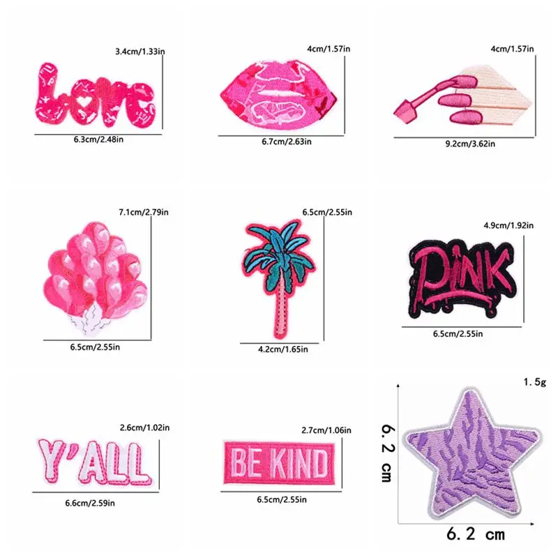 10 шт. термоклейкие нашивки для девочек с рисунком