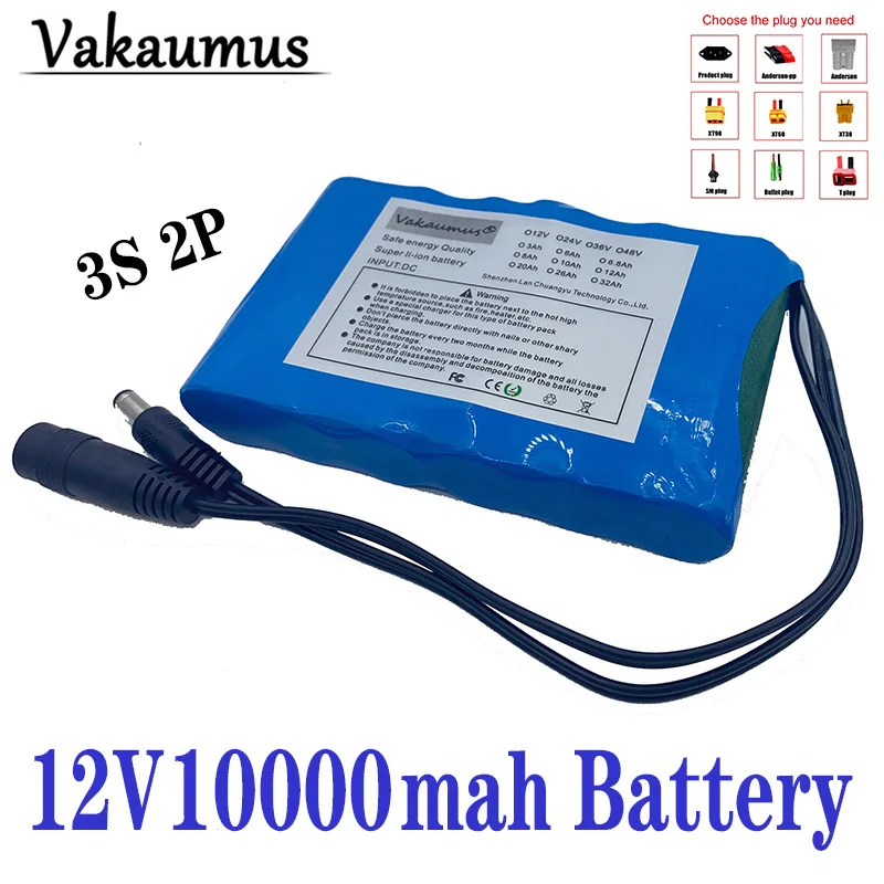 

New Portable Super 12V 10000mah Battery Rechargeable Li-Ion Battery Pack Capacity DC 12.6V 10Ah CCTV Camera Monitor
