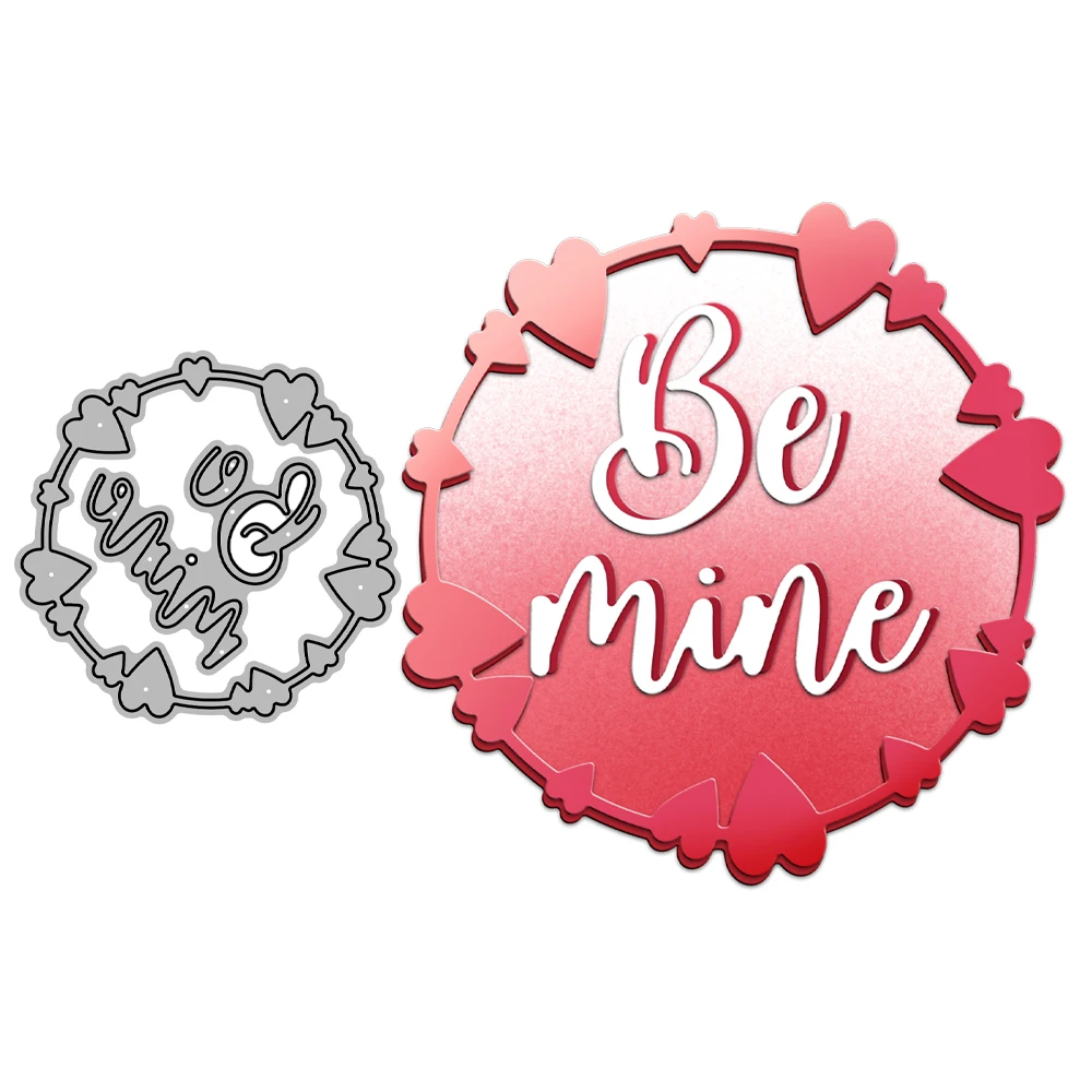 

MangoCraft Love Hearts Be Mine Cutting Dies For Valentine's Day Gifts Decor DIY Scrapbooking Supplies Metal Cut Dies For Cards