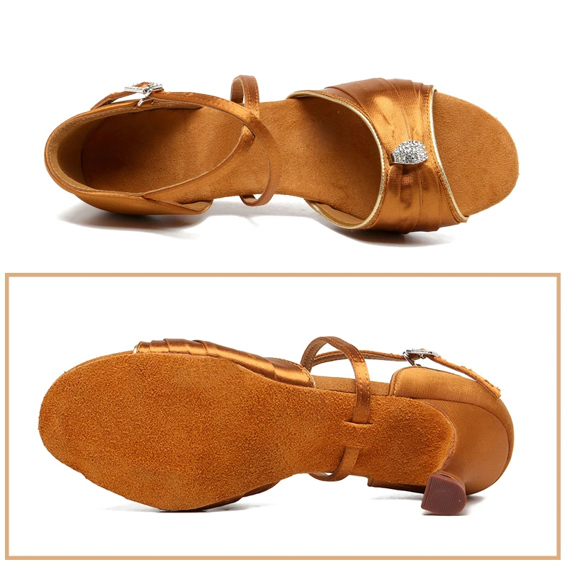 SWDZM New Latin Dance Shoes Women Suede Soles Ballroom Tango Indood Dancing Shoes Party High Heel Dance Shoes Wholesale