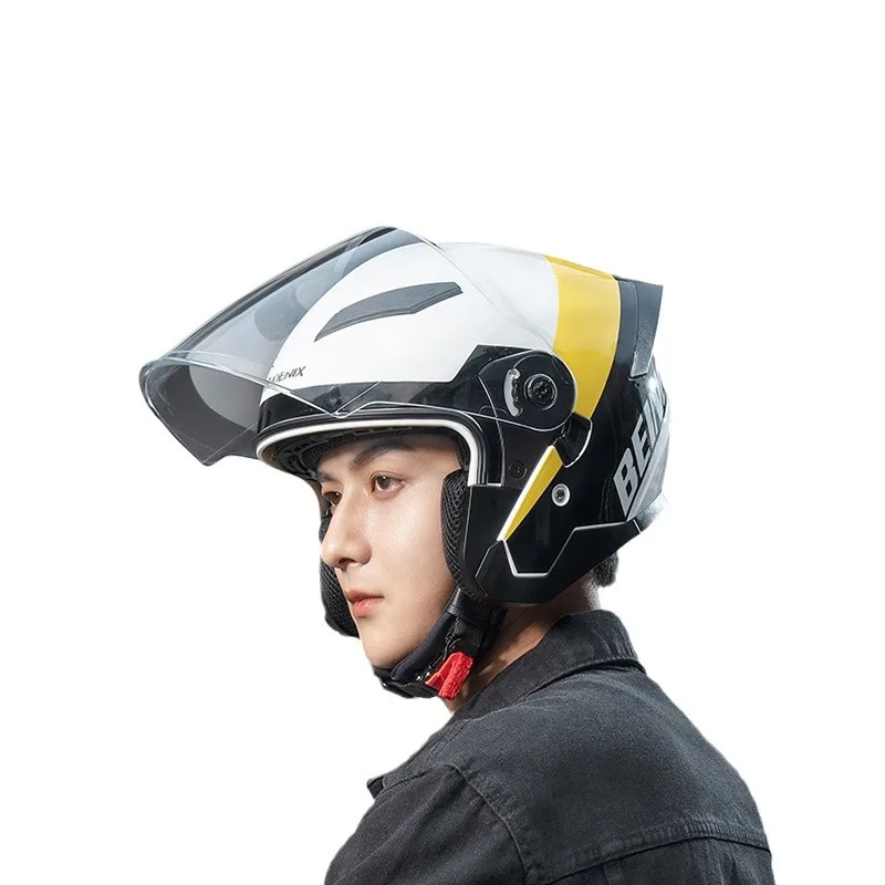 Мотоциклетный мужской и женский зимний шлем большого размера с двойным зеркалом